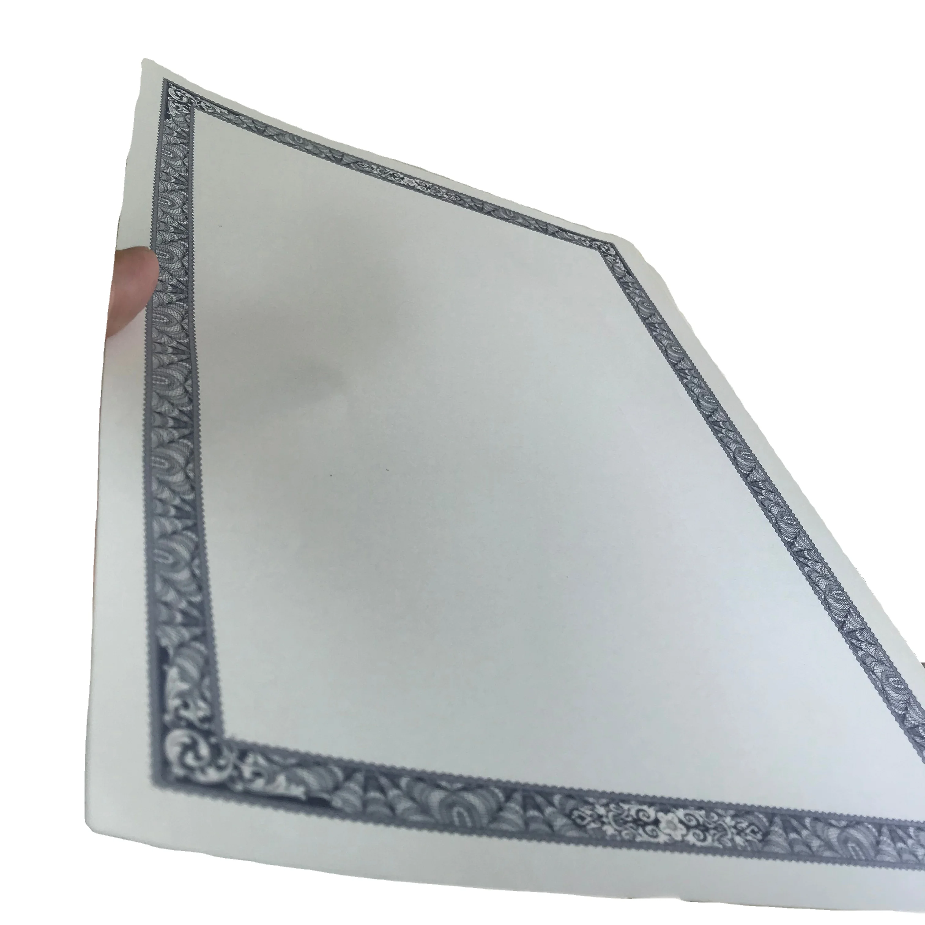 
China suppliers hot sale custom watermark security paper hand made paper for certificate white certificate paper blank a4 size 