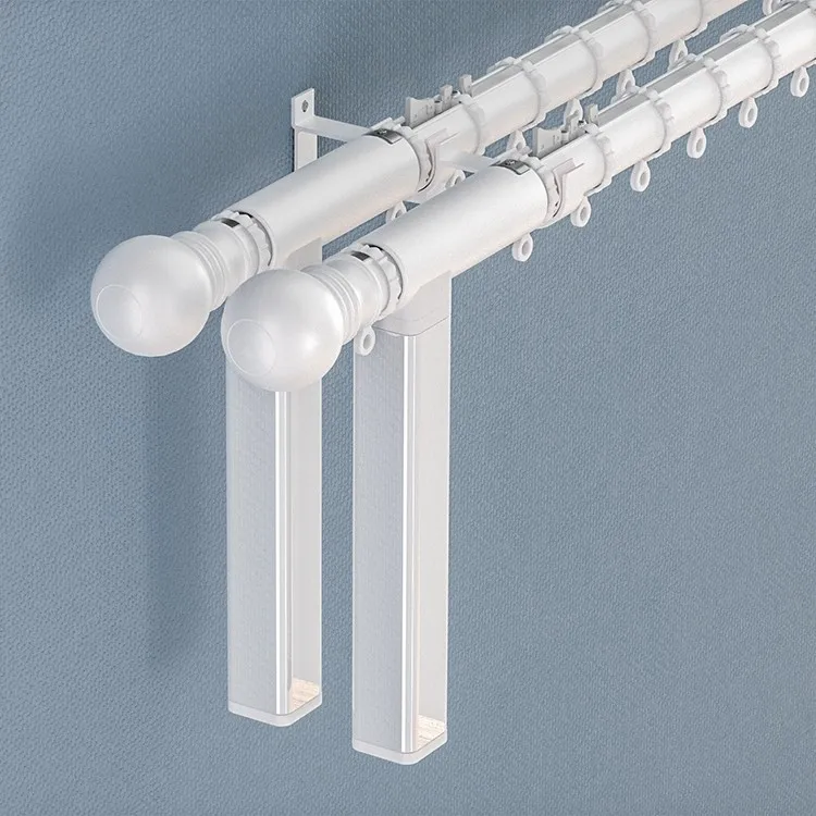 Electric Curtain Rod Accessories Poles Tuya Smart Wifi Remote Control Double Track Curtain Rod