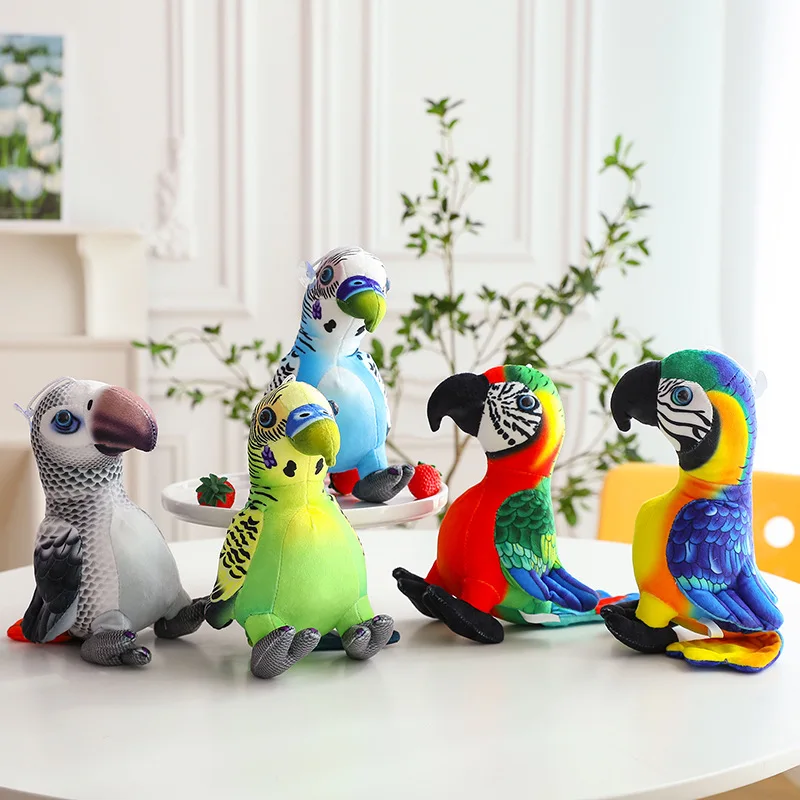 Custom Parrot Bird Animal Plush Toys Wholesale Owl Flamingo Ostrich Swan Goose Plushie Stuffed Dolls Juguetes de peluche de loro