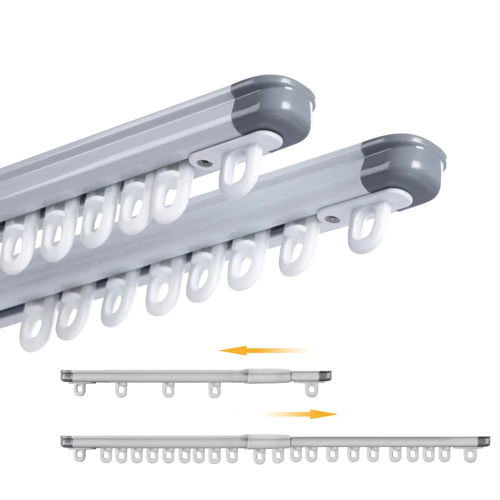 High Quality Home Shower Room Bedroom Retractable Adjustable Rail Stretched Extendable Telescopic Curtain Track Rail