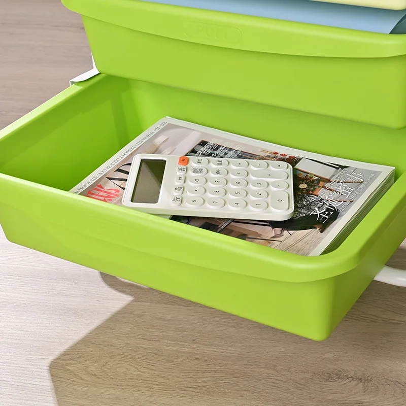 Multiscene 5 Tier Plastic Drawer Organizer Storage Trolley Large Capacity Drawer Utility Storage Cart With High Perimeter Fence
