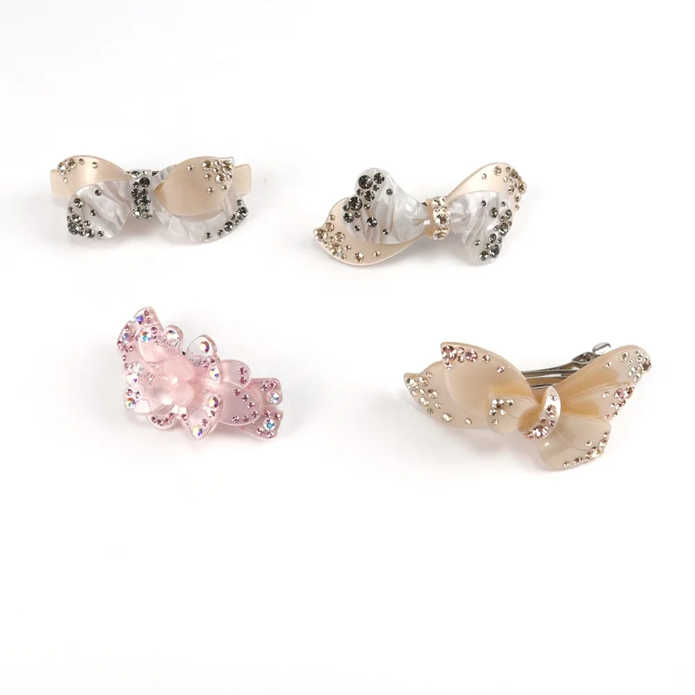 High Quality Hairpin Hair Accessories with Diamond Highlights Durable Metal Resin Acetate Plastic Alloy Materials