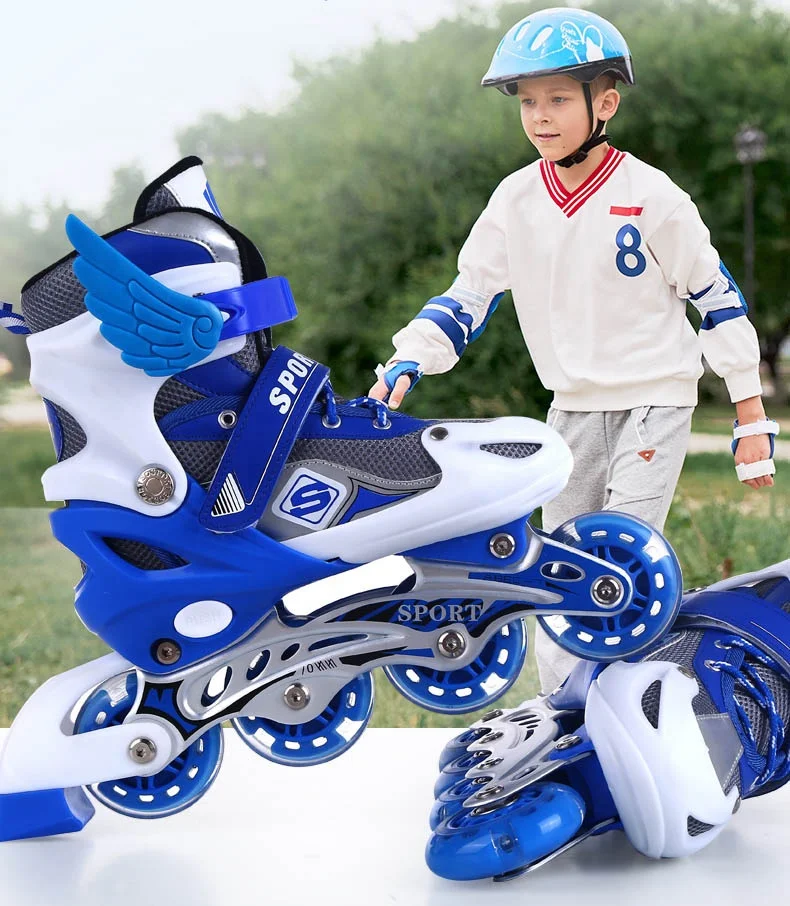 В наличии, готовые к отправке роликовые коньки, обувь для детей, роликовые коньки, обувь с ПВХ/ПУ мигающими колесами