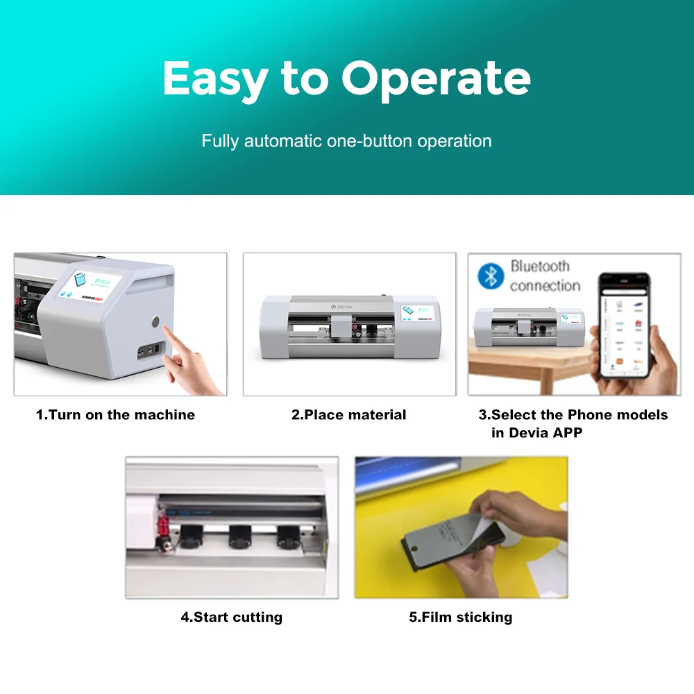 Devia screen protector machine white strip on mobile phone making glass tpu laser cutting plotter