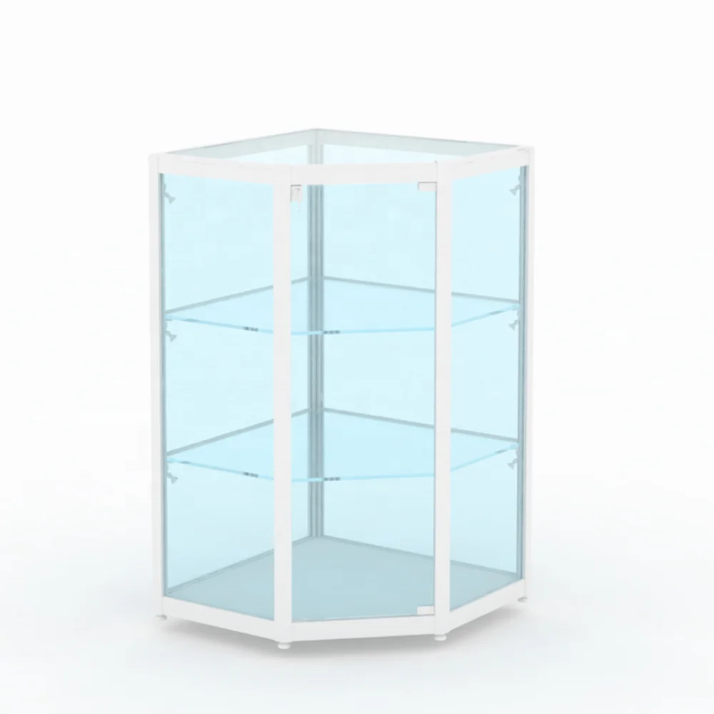 LED light lockable glass showcase jewelry display cabinets museum souvenir display case