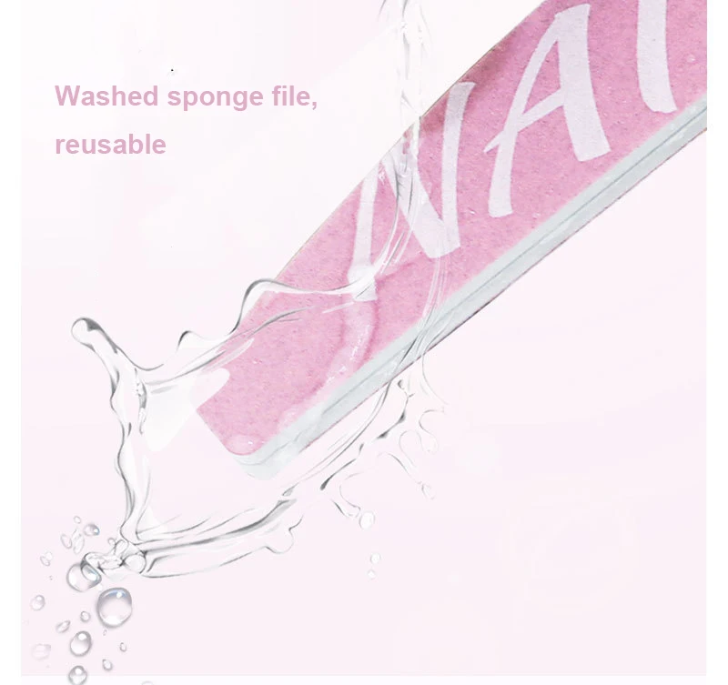 Private Label Diamond Shape Abrasive 80/100/120/150/180 Polishing Grit Emery Board Zebra Nail File Washable Nail Sponge Buffer