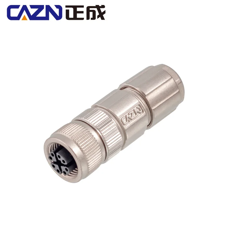 M12 X-код Y-кодирования 6 8 позиций шпильки прямое или под углом в собранном виде металлический штекер 24 26 провода AWG SS-12400-001 IDC прекращение разъем