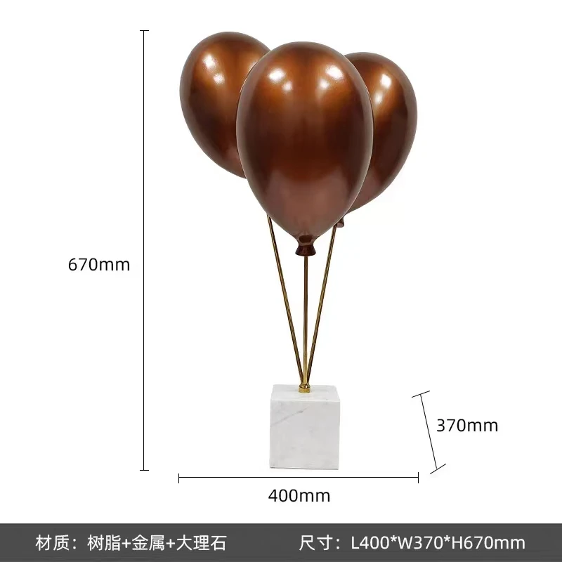 Wholesale sculpture wedding birthday party decoration red balloon resin statue for home decoration  party supplies decorations
