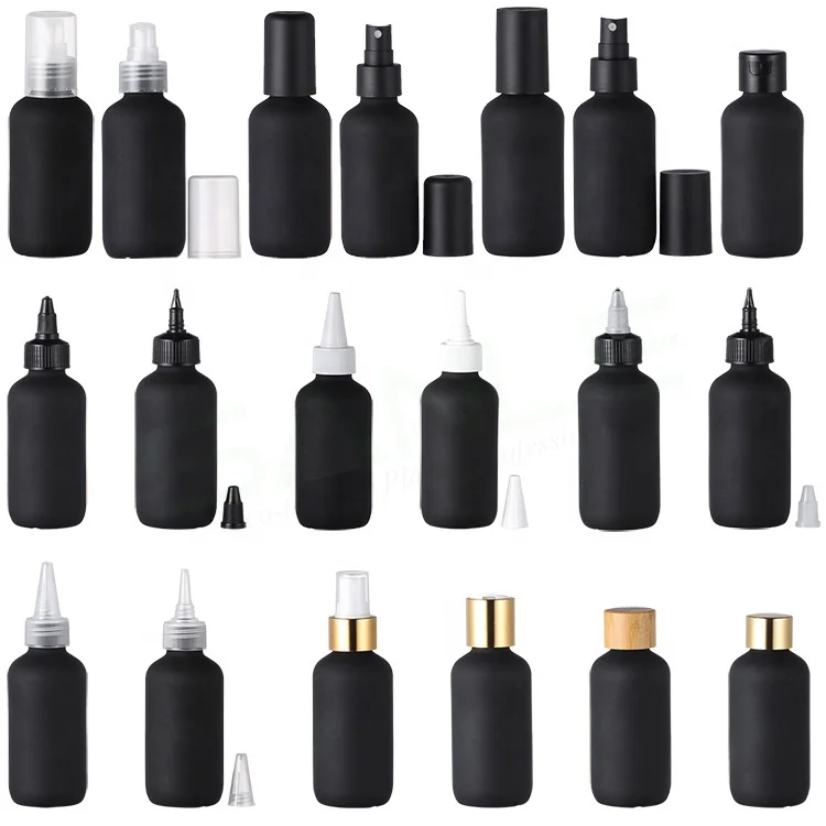 4oz 6oz 8oz Empty black pink plastic squeeze bottle for skincare packaging glue sauces ketchup in kitchen restaurant