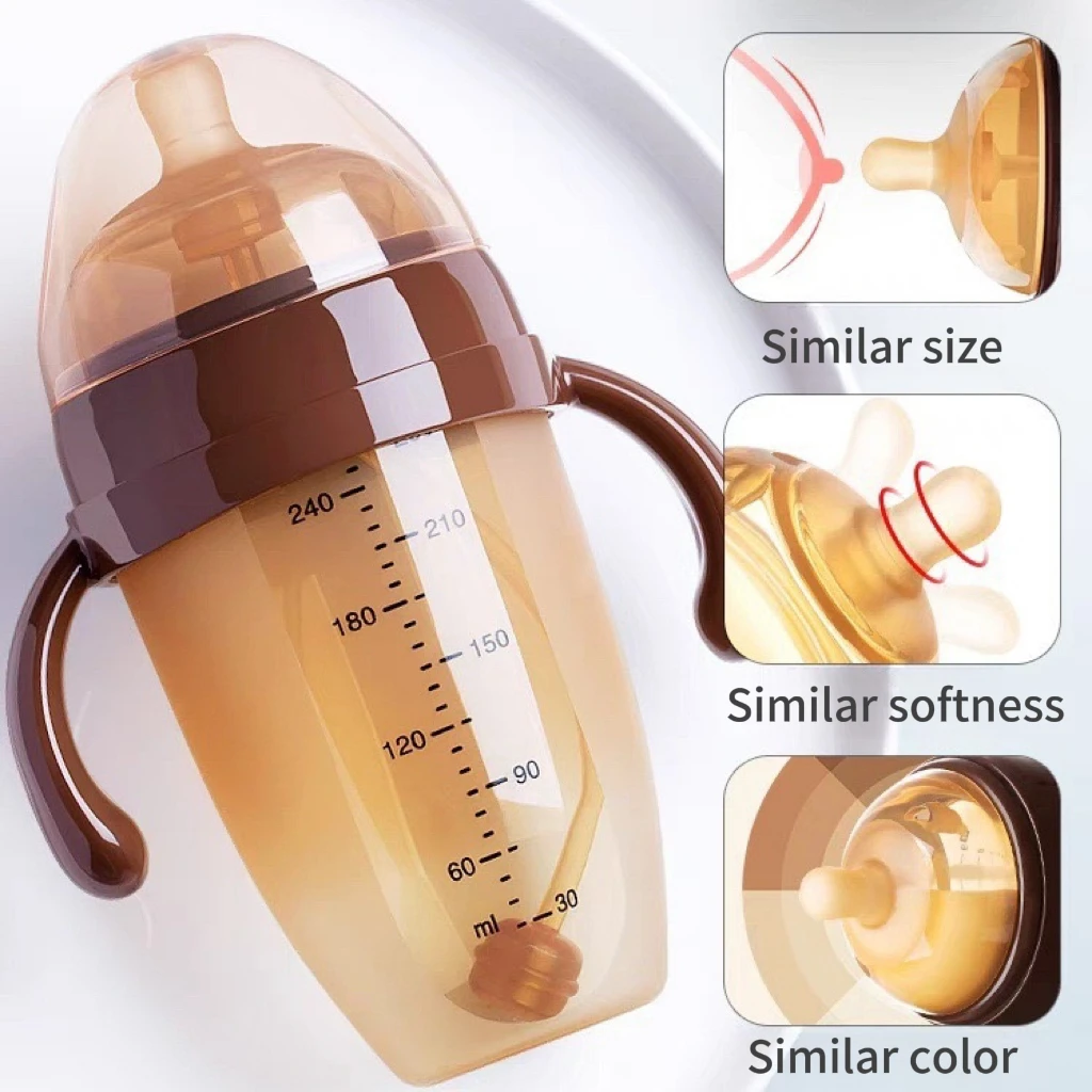 BPA-Free 240/330ml Silicone Baby Milk Bottle Safe Squeezing Nursing Bottle for Newborn Baby Food and Drinks