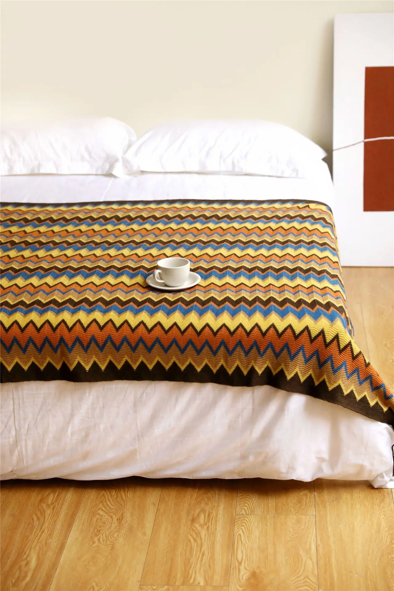 2021 Winter Knitted Yarn Bohemian Style Jacquard Blanket Weighted Blanket