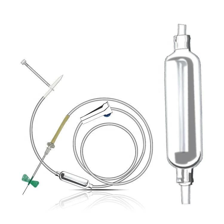 Одноразовый внутривенный инфузионный набор с фильтром для инфузионного насоса с иглой-бабочкой