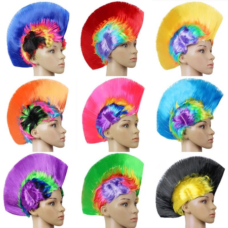 Hot Sale with excellent quantity High Fashion Football Match Decoration  Headband Cockscomb Mohawk Wig