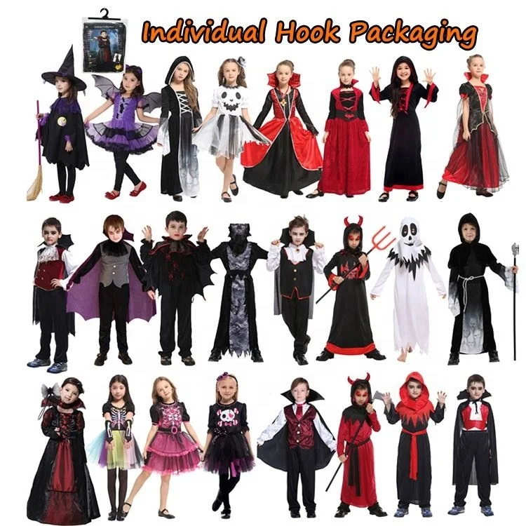 2024 kids boy girls cosplay halloween costumes vampires witches queens dresses lovely bee fairy kids halloween costumes with hat