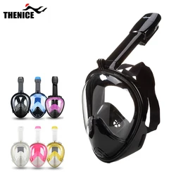 Thenice 180 Panoramic Free Breath Freedive Swimming Snorkel Full Face Diving Mask For Adult Snorkeling Gear