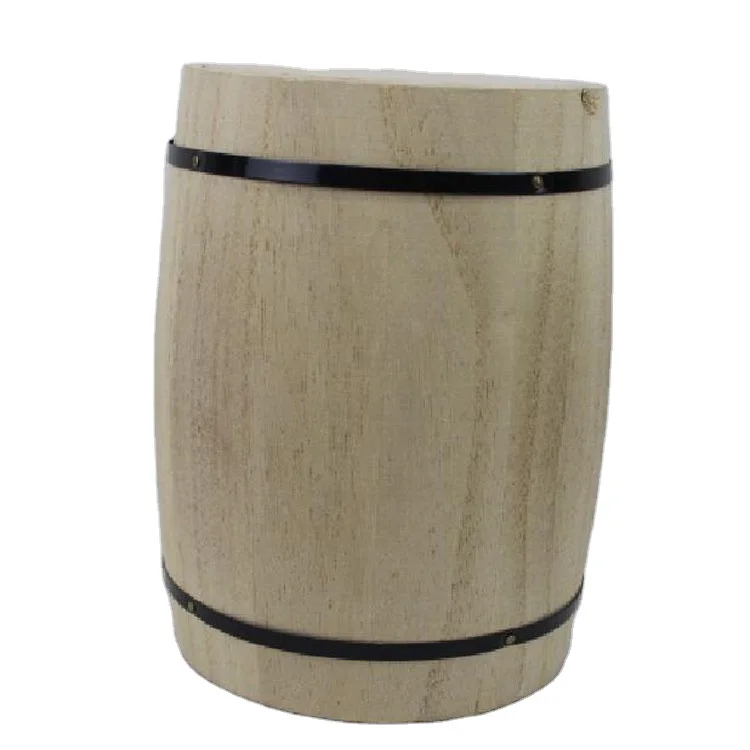 Винтажный маленький декоративный деревянный контейнер для хранения кофейных зерен естественного цвета