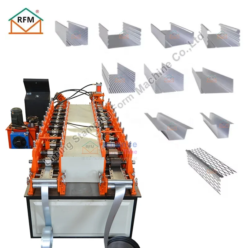 Liming Two in one Building material Fast speed c channel roll forming machine Omega profile light steel keel rolling machine