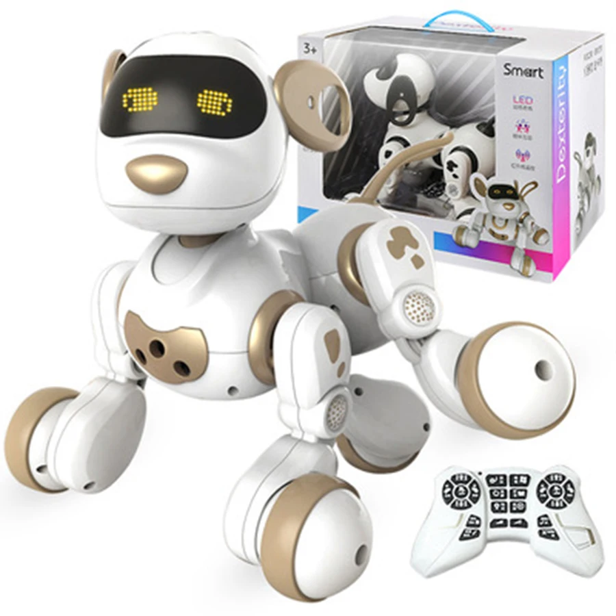 Hot Sale Smart RC Robot Toys pet programming intelligent educational Gesture Sensing RC LED Light dog robot for Kids