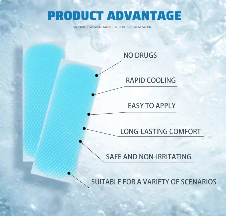 Trending Products 2024 New Arrivals Custom Cool Pad Fever Patch Cooling Gel Patch for Kids And Adult