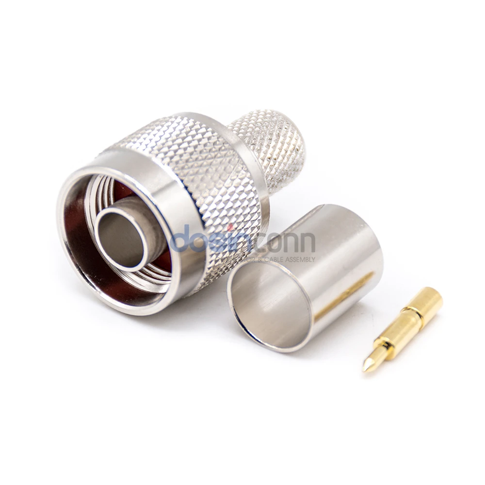 N Brass Plated Nickel Straight RF N Type Female connector for Cable with Dust Cap