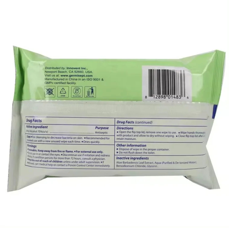 Portable Multi-Purpose Small Pack Anti Bacterial Pouch Pocket Hand Gym Sweat Wipes