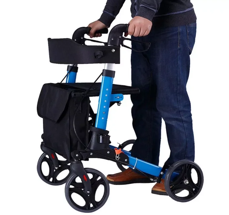 Aluminum Shopping Cart Mobile Medical Trolley For Elderly Walker Rollator