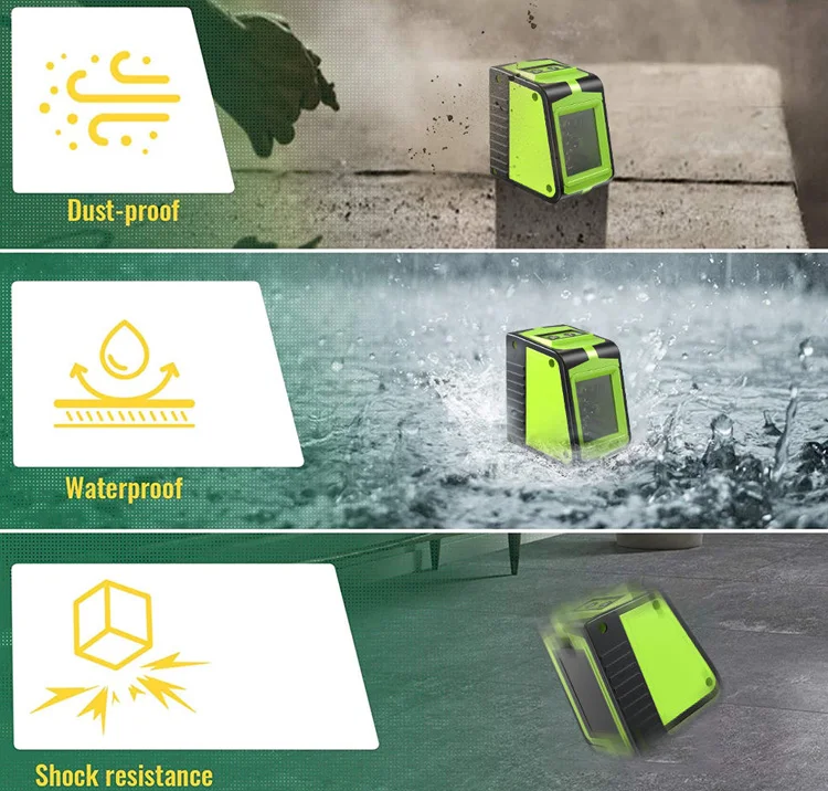 outdoor 3d portable mini laser level meter tool green light cross laser level measurement for construction