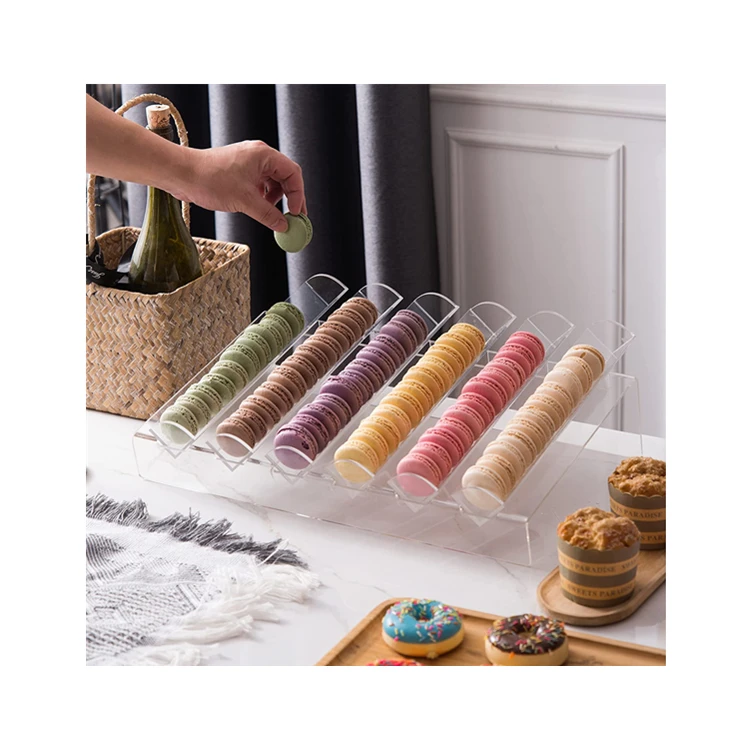 Современный 6 ярус акриловый Macaron Дисплей лоток акриловый цилиндр Макарон печенья демонстрационные стенды-стеллажи для магазин хлебобулочных изделий