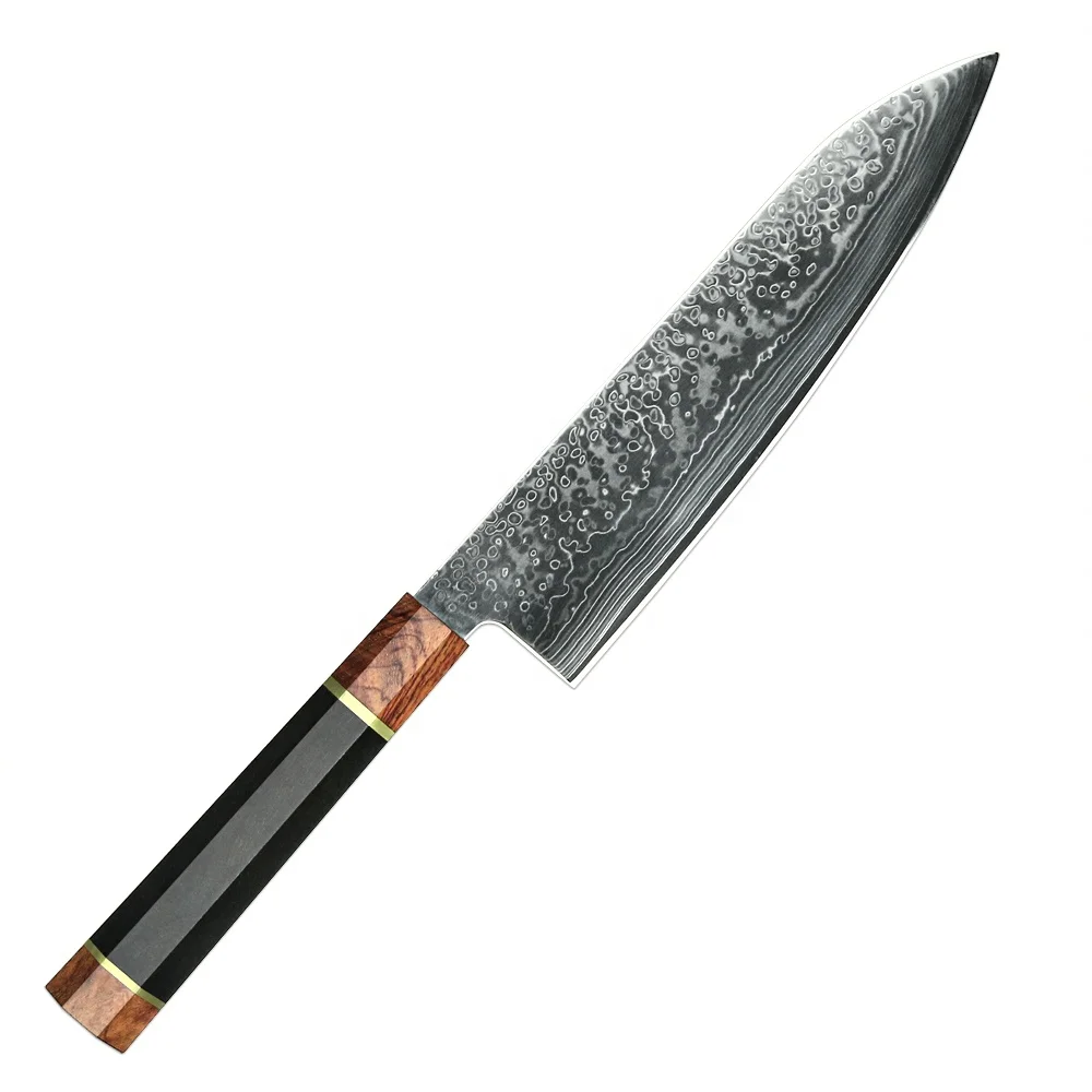 Лучший Японский стальной нож Hitachi SKD 11 из дамасской стали для шеф-повара японский с деревянной ручкой
