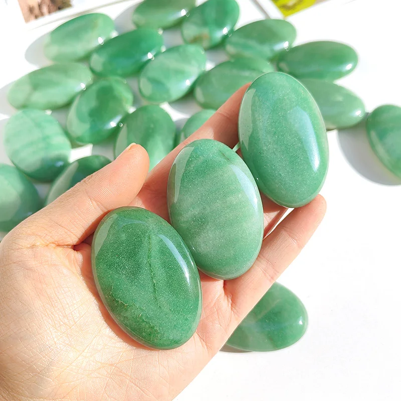 Wholesale Natural Green Aventurine Polished GemStone Crystals Healing Green Aventurine Carving Palm Play Stone