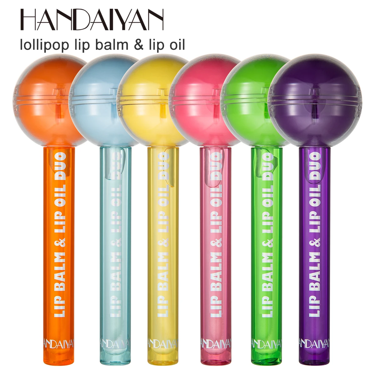 HANDAIYAN Manufacturer Brand Owners Lollipop Moisturizing Lip Balm Lip Oil 2 in 1 Vegan Makeup Cosmetics