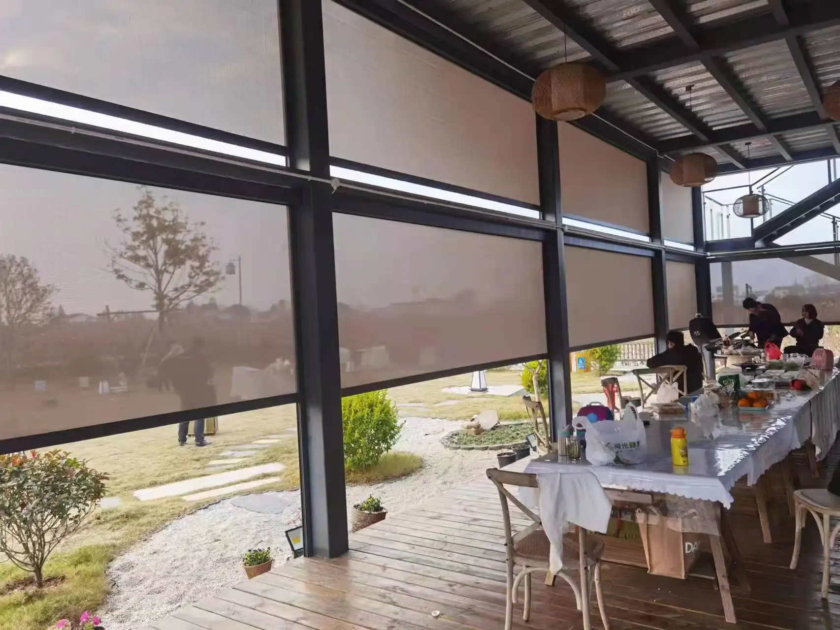Outdoor Waterproof Electric Motorized Roller Ziptrack Screen roller Blinds