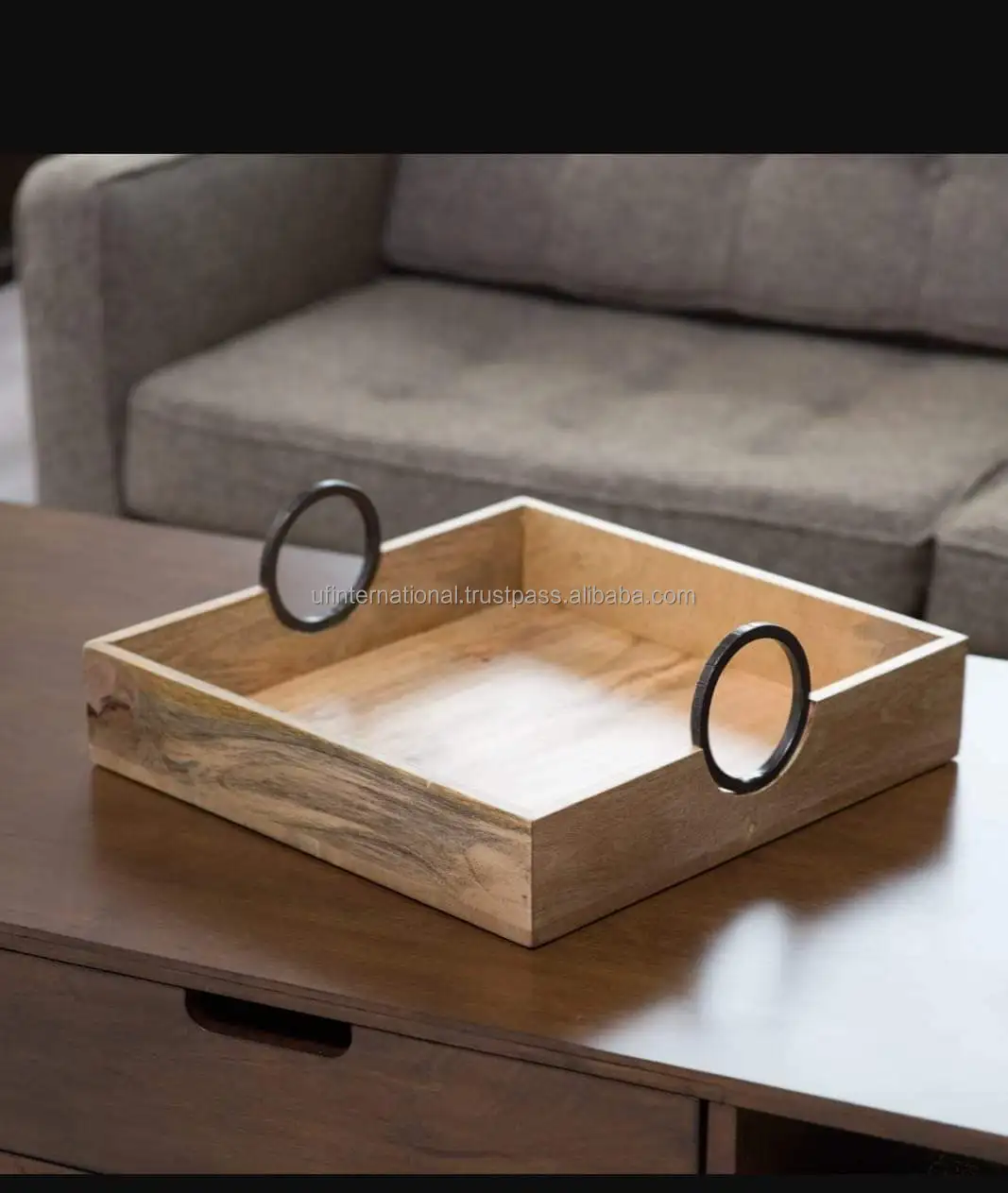  Оптовая продажа деревянный поднос для ручной работы домашний декоративный квадратный из натурального дерева