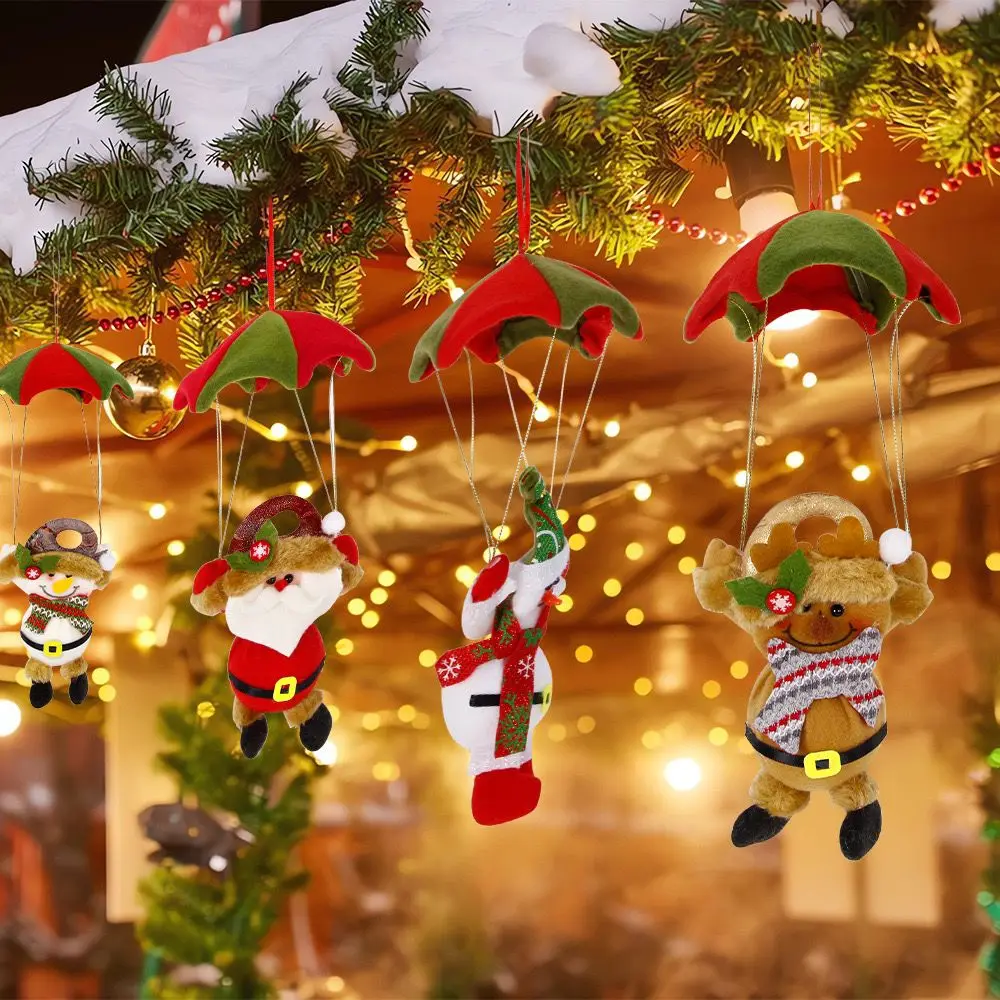 Christmas decoration parachute Christmas snowman hanging shopping mall supermarket skydiving doll scene layout hanging ornaments
