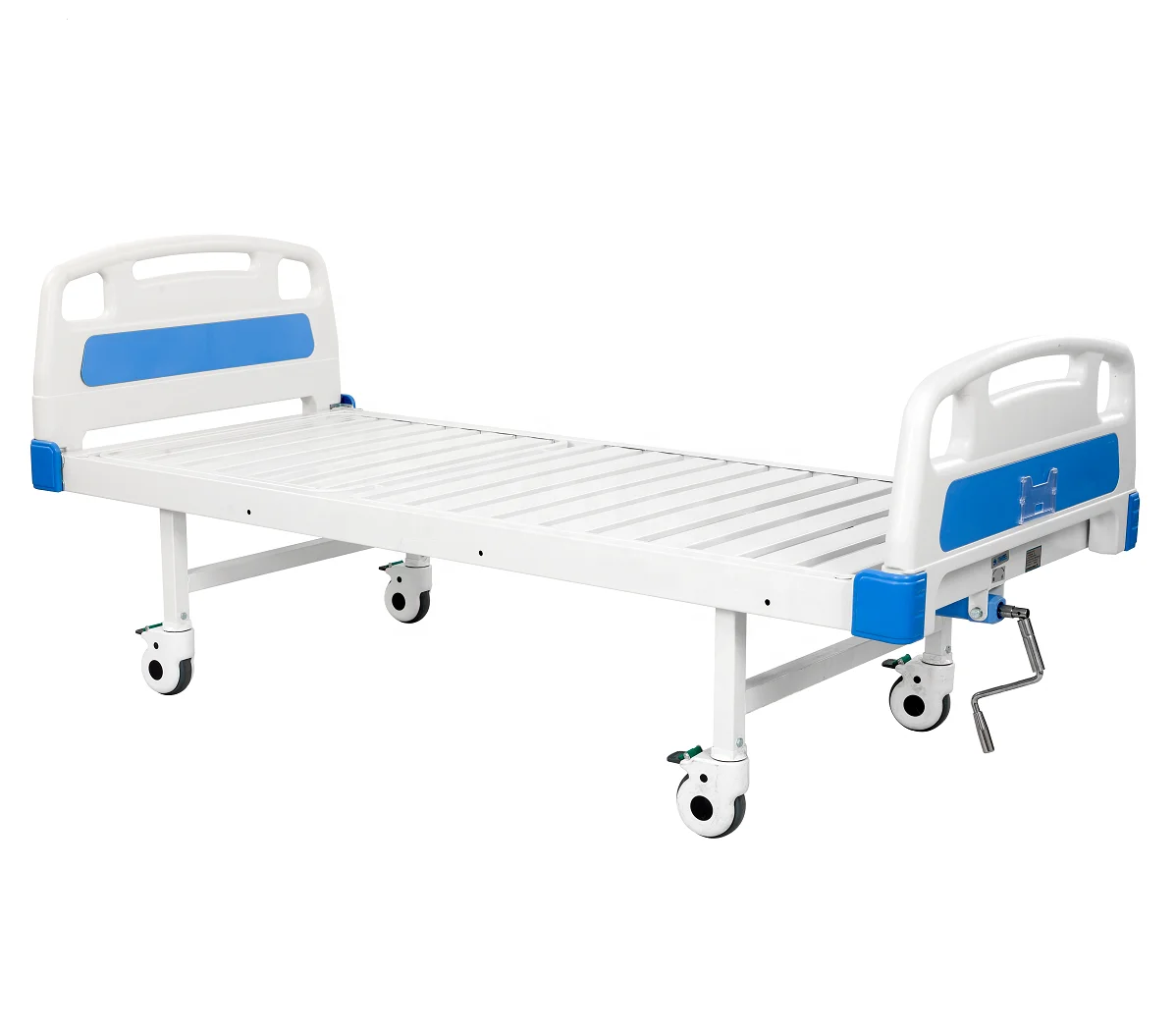 MT MEDICAL high quality 2 cranks double-functions mobile manual hospital patient beds