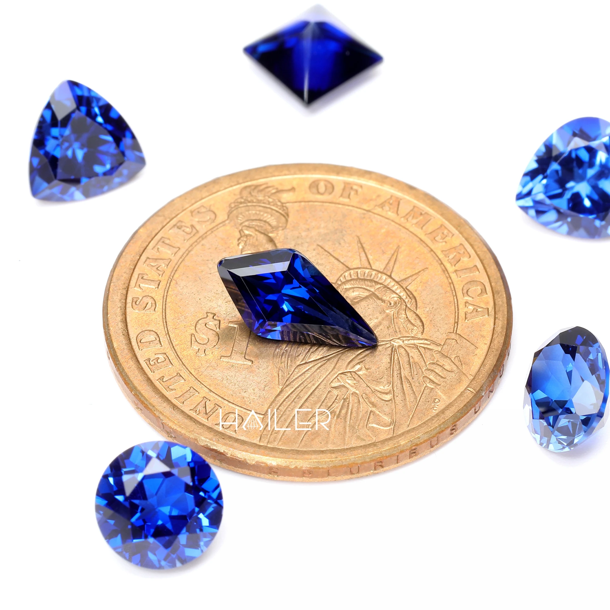 Kite Shape Lab Grown Gemstone China Loose Sapphire Stones Blue Sapphire