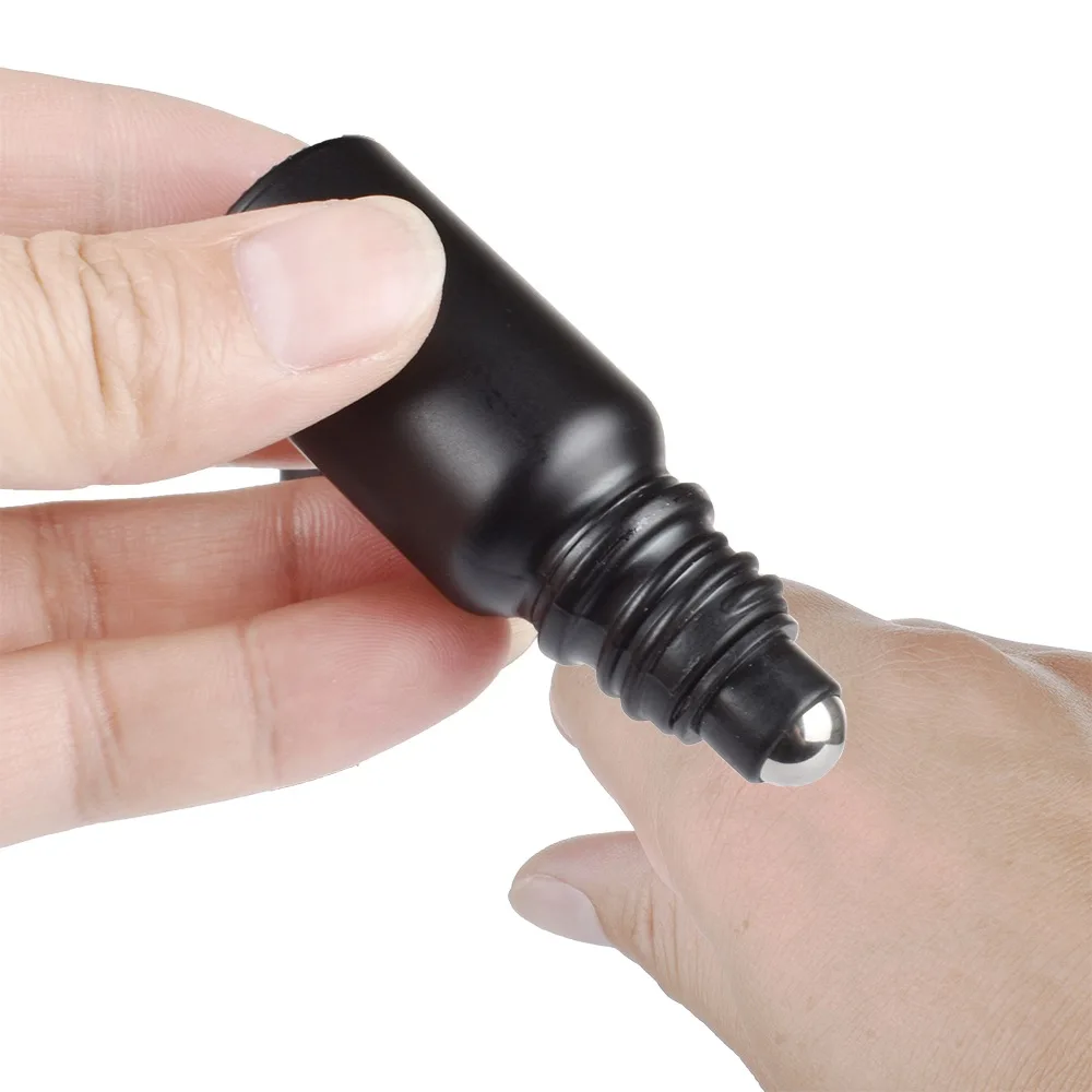 Оптовая продажа, прозрачный многоразовый стеклянный рулон эфирного масла на бутылке с бамбуковой крышкой