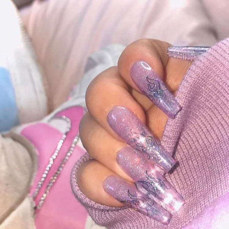 High Quality Wholesale Movie Star Professional custom Machine Nails Matte press on Coffin nails artificial nails