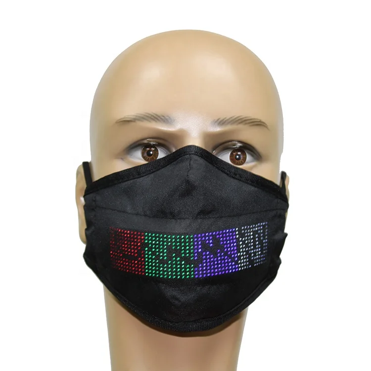 
APP Luminous Facemask EL facemask nightclub Costume Party Halloween LED optical fiber luminous mouth mask cover 
