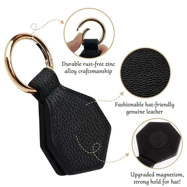 Магнитный зажим для шляпы из искусственной кожи