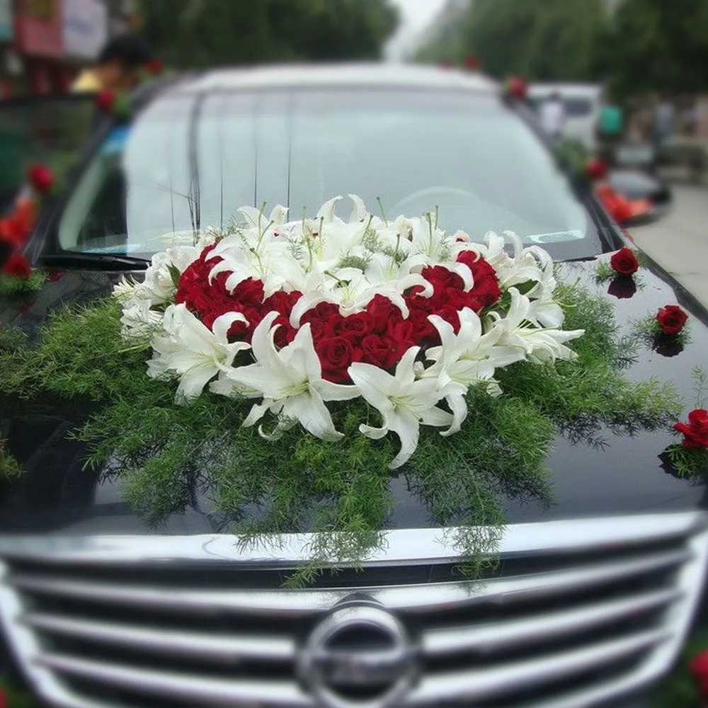 Wholesale Silk Faux Floral Lilium Artificial Lily 2 Big Heads Lily Flower For Home Wedding Decoration