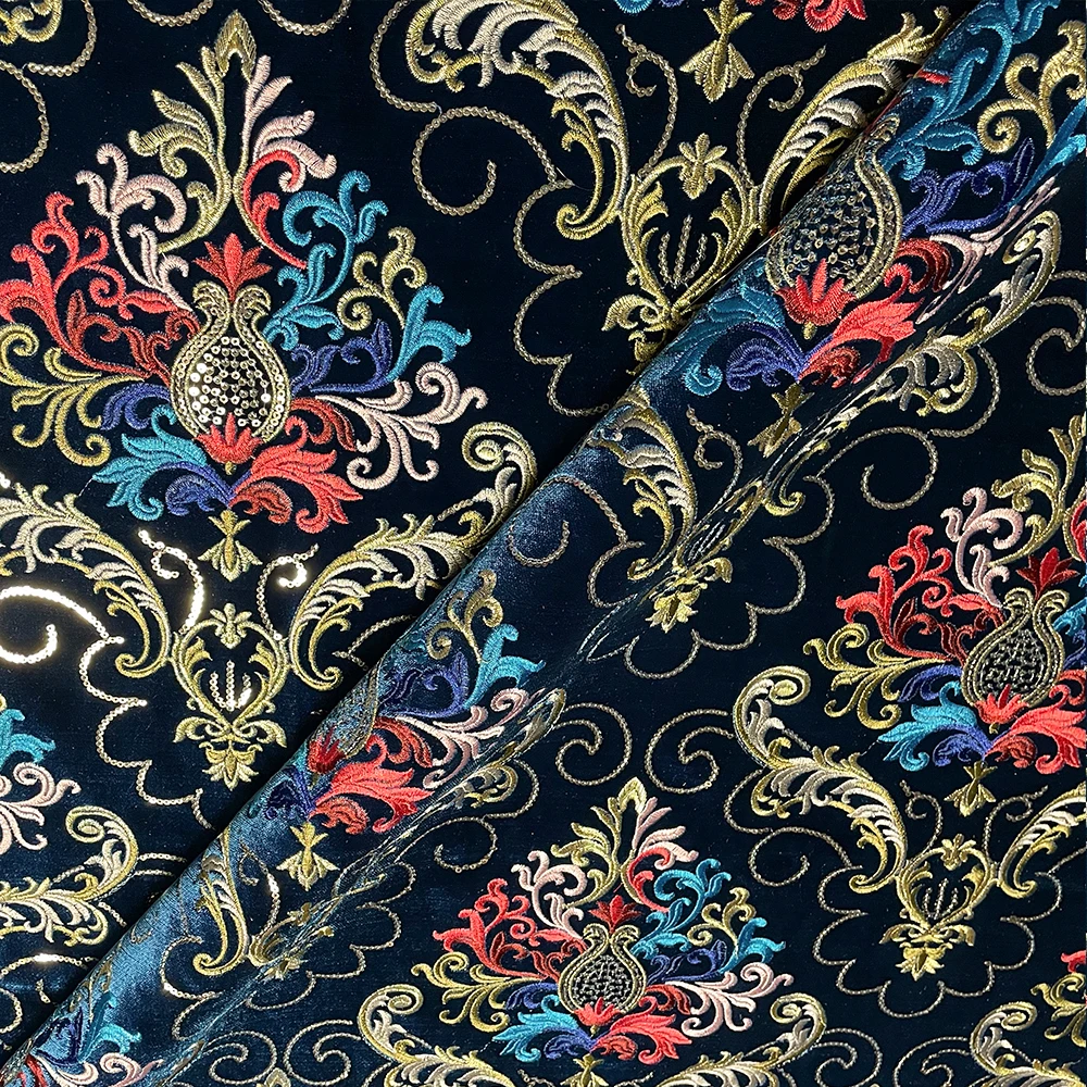 Manufacturer Sofa Fabric Curtain Embroidery Velvet Moroccan Sofa Fabric Woven Sofa Fabrics