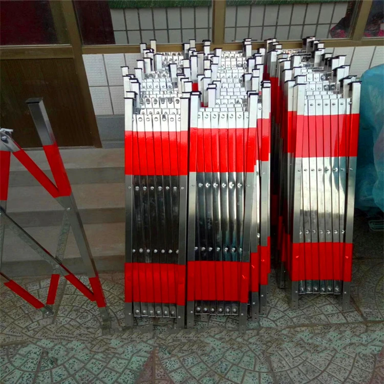 Security Folding Gate Double Diamond Details Road Manual retractable gates Pedestrian control security barrier