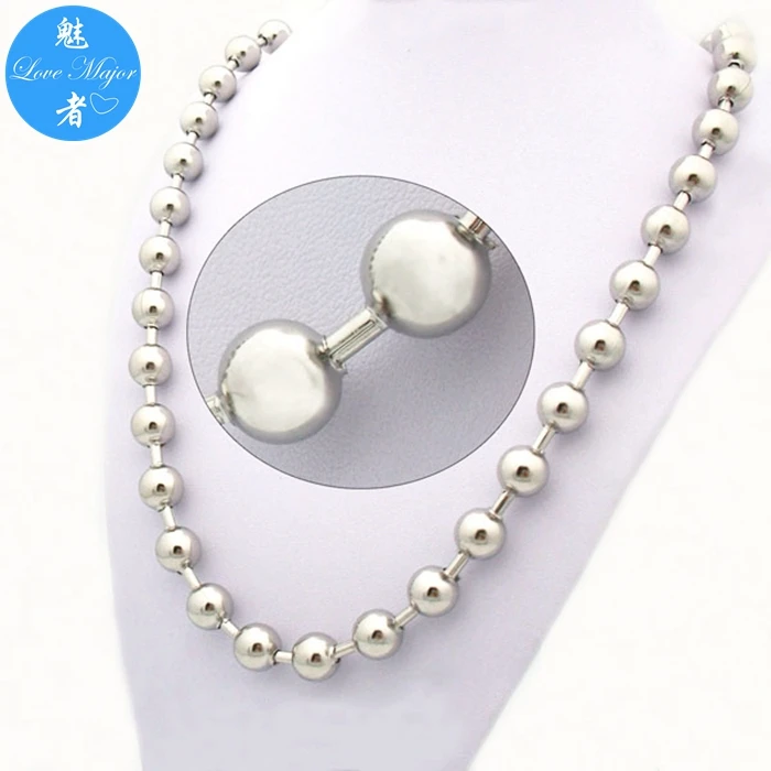 10mm Extra Large Stainless Steel Ball Chain Mens Necklace