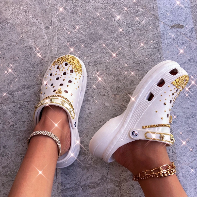 Украшение для обуви Croc украшение цепочка Пряжка со стразами аксессуары