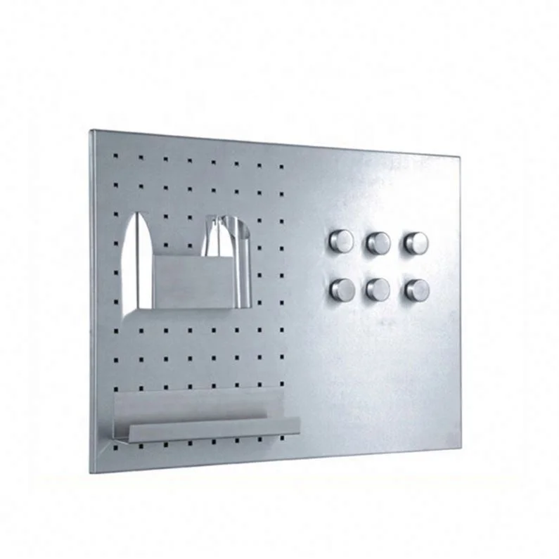 Office Notice Board Stainless Steel Magnetic Memo Hold Board With Holder
