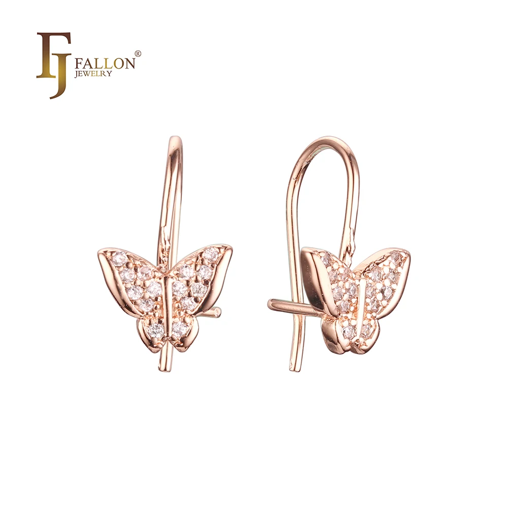 F82202233 FJ Fallon модные ювелирные изделия детские серьги с покрытием из розового золота на основе латуни