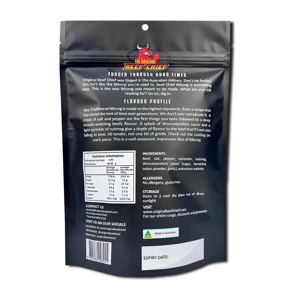 Custom Print with Clear Window Hole Aluminum Foil Stand up Zipper Plastic Bag for Beef Packaging