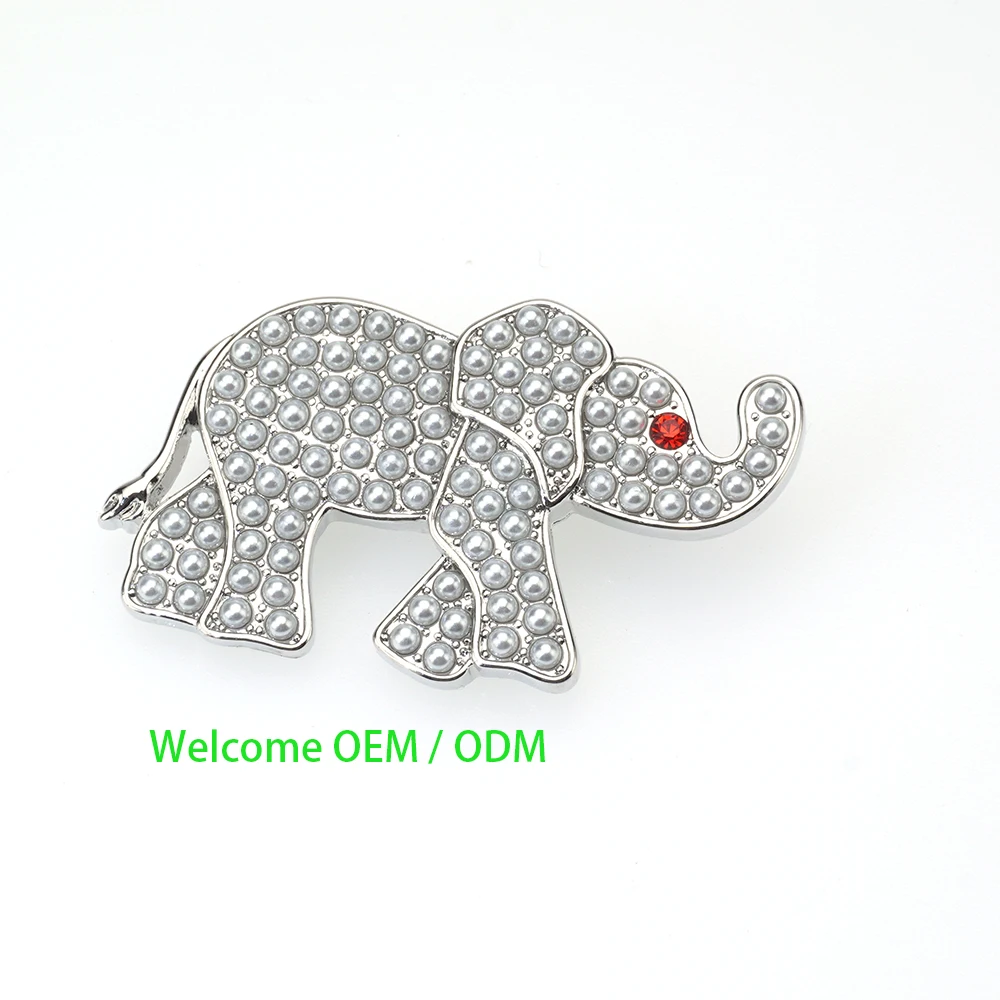 Hot Sale High Quality Fashion Greek Sorority Jewelry Fraternity Delta Brooches Pearl Elephant Brooch Pin