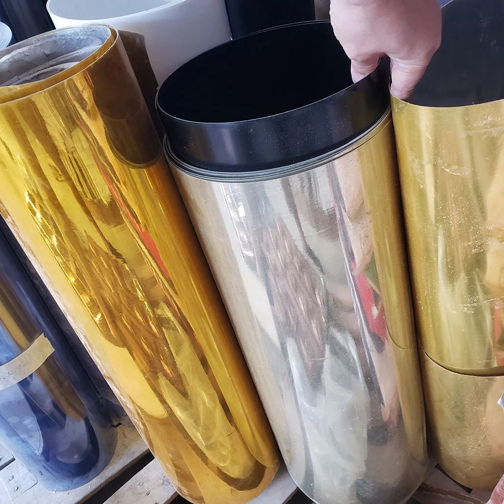 golden PET plastic sheet silvery PVC plastic sheet gold PC plastic sheet for thermoforming